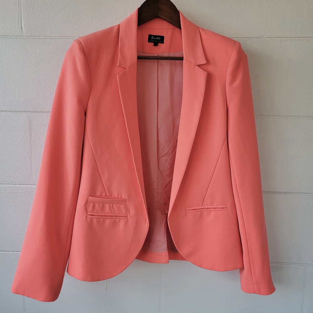 Bardot Coral Open Blazer Women S/6 Business Casual Tailored Office Siren Chic
